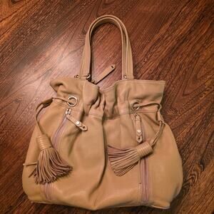 Cole Haan Hobo Bucket Bailey Camel Pebbled Leather Tan Shoulder Bag Village Tote